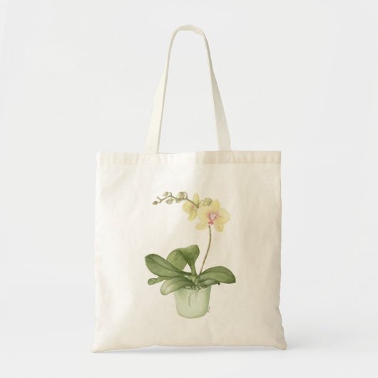 Orchid in een Green Pot Waterverf Canvas tas (Voorkant)