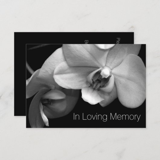 Orchid in Loving Memory 1 Celebration of Life Kaart (Voorkant / Achterkant)
