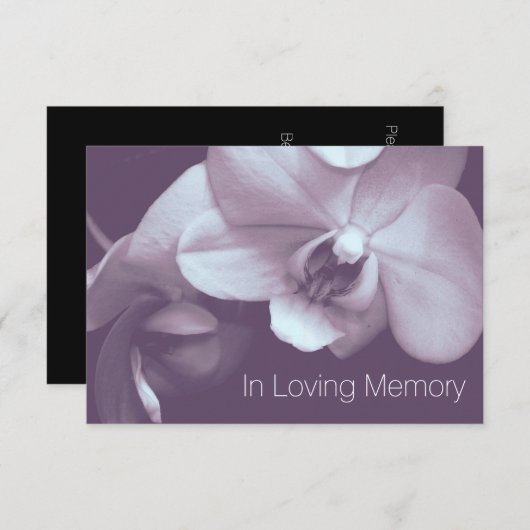 Orchid in Loving Memory 4 Celebration of Life Kaart (Voorkant / Achterkant)