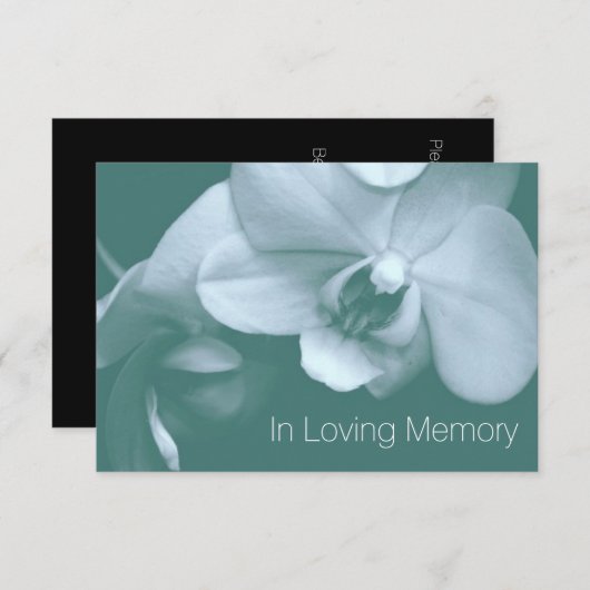 Orchid in Loving Memory 8 Celebration of Life Kaart (Voorkant / Achterkant)