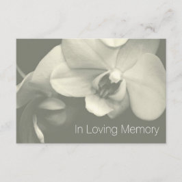 Orchid in Loving Memory Kaki Celebration of Life Kaart