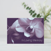 Orchid in Loving Memory Paars Celebration of Life Kaart (Staand voorkant)