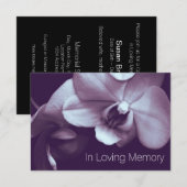 Orchid in Loving Memory Paars Celebration of Life Kaart (Voorkant / Achterkant)