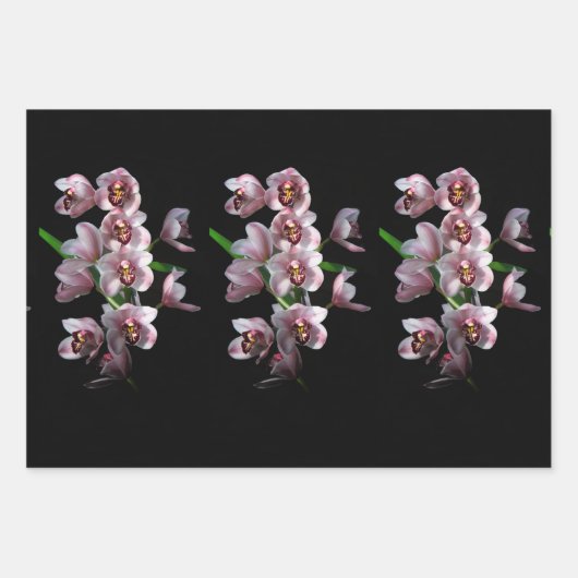 Orchid Insanity on Black Inpakpapier Vel (Voorkant 2)