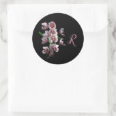Orchid Insanity op zwart Ronde Sticker (Tas)