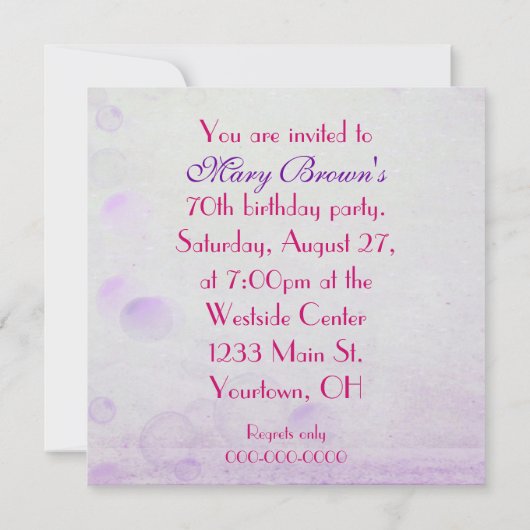 Orchid Invitation Kaart (Achterkant)