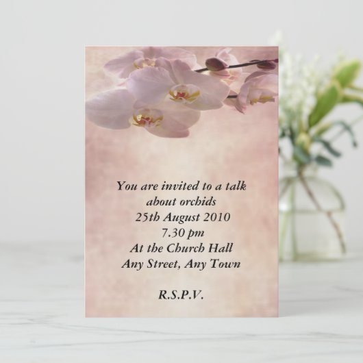 Orchid Invitation Kaart (Staand voorkant)