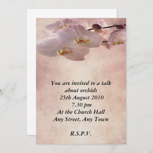 Orchid Invitation Kaart (Voorkant / Achterkant)