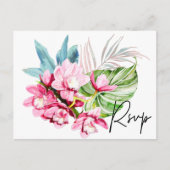 Orchid Isle, Roze Palm RSVP met keuzevrijheid Uitnodiging Briefkaart (Voorkant)