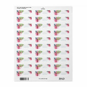 Orchid Isle, Waterverf Pink Orchid, Palm Hosta Ti Etiket (Full Sheet)