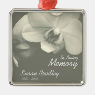 Orchid Kaki Personalized Memorial Funeral Ornament