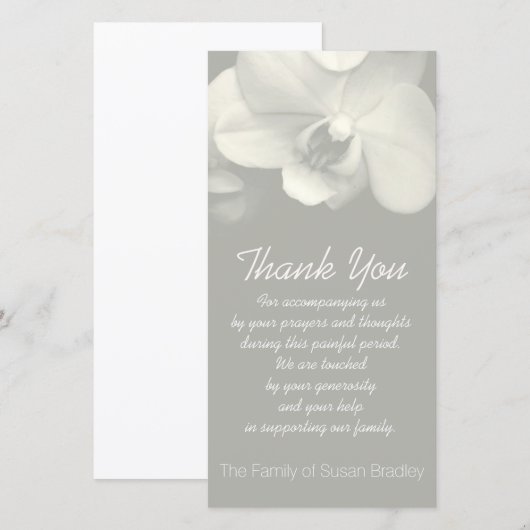Orchid Kaki Sympathie Bedankt voor je foto-kaart 6 (Voorkant / Achterkant)