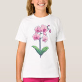 Orchid Kawaii Art T-shirt (Voorkant)