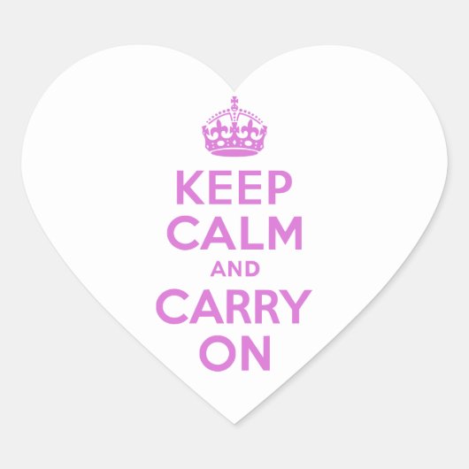 Orchid Keep Calm en Draag door Hart Sticker (Voorkant)