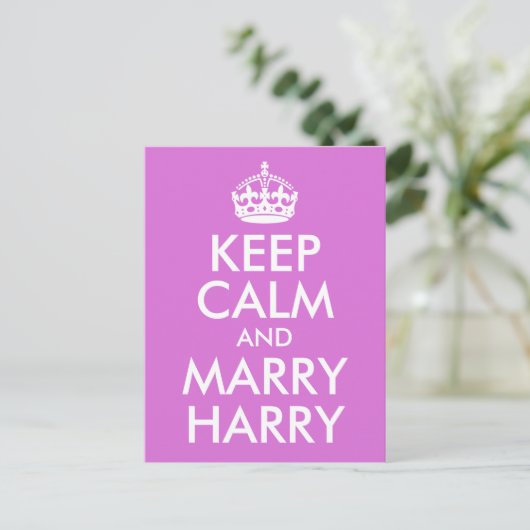 Orchid Keep Calm en Marry Harry Briefkaart (Staand voorkant)