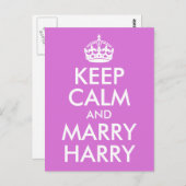Orchid Keep Calm en Marry Harry Briefkaart (Voorkant / Achterkant)