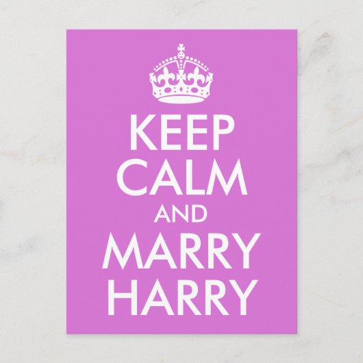 Orchid Keep Calm en Marry Harry Briefkaart (Voorkant)