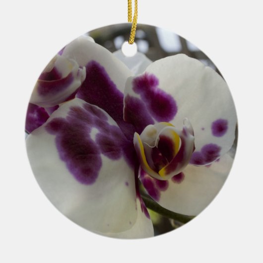 Orchid kerstversiering keramisch ornament (Voorkant)