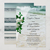 Orchid Lace Beach Bridal Couple Shower Uitnodiging (Voorkant / Achterkant)