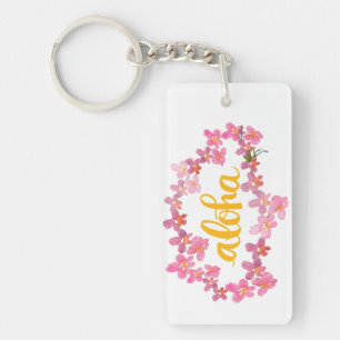 Orchid Lei Aloha Waterverf Sleutelhanger