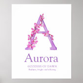 Orchid Letter A Aurora douanenaam Poster (Voorkant)