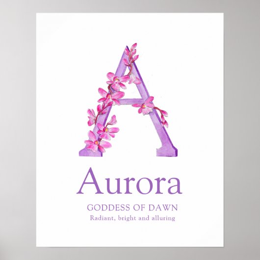 Orchid Letter A Aurora douanenaam Poster (Voorkant)