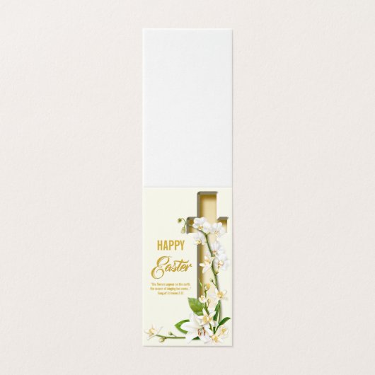 Orchid Lily Cross Spring Easter Order of Service Kaart (Buitenkant ongevouwen)