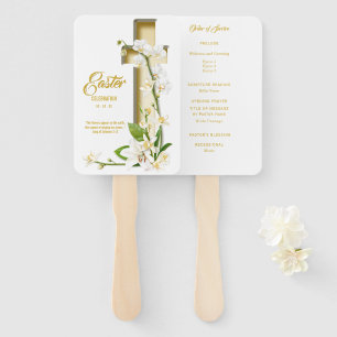 Orchid Lily Scripting Verse Hand Fan Handwaaier