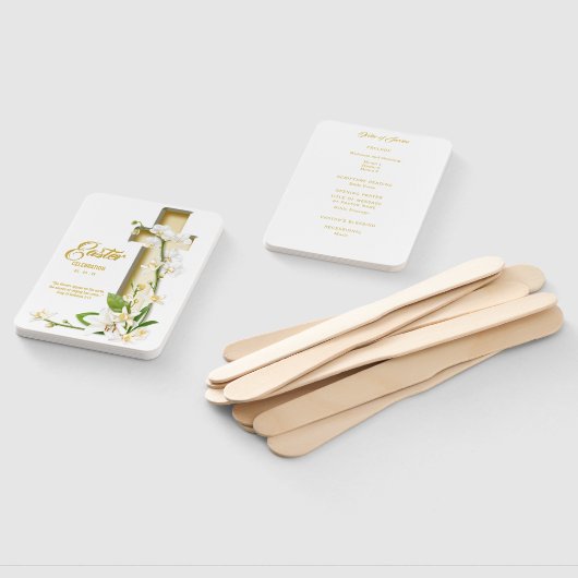 Orchid Lily Scripting Verse Hand Fan Handwaaier (Niet-gemonteerd)