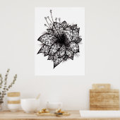 Orchid Lineart Design Poster Print (Keuken)