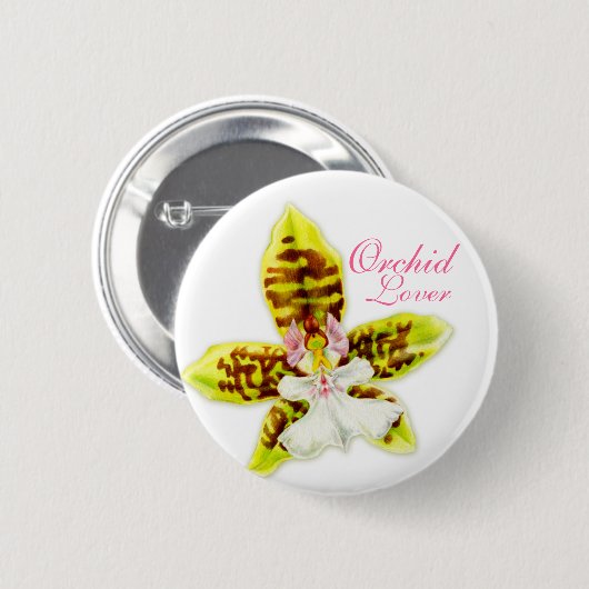 Orchid Lover Button (Voorkant /achterkant)