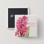 Orchid Lover schilderde Button (Voorkant /achterkant)