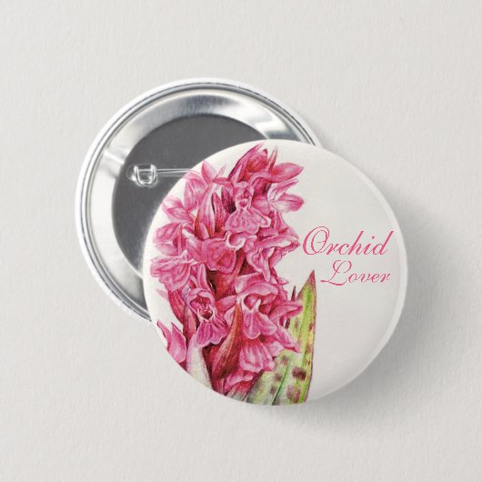 Orchid Lover schilderde Button (Voorkant /achterkant)
