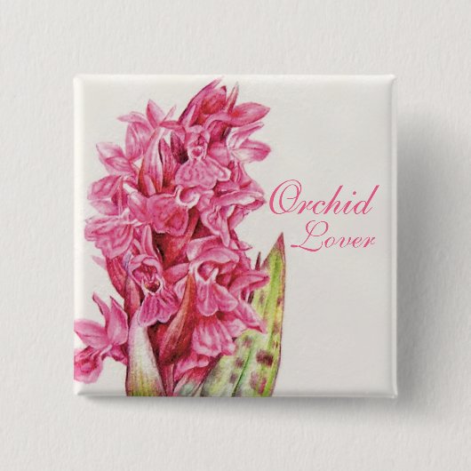 Orchid Lover schilderde Button (Voorkant)