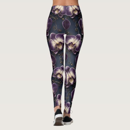 Orchid Luxury Pattern – Elegant Exotic Floral  Leggings (Achterkant)