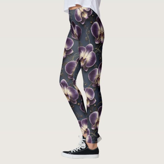 Orchid Luxury Pattern – Elegant Exotic Floral Leggings (Links)