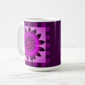 Orchid Magenta Daisy Flower, Pattern Stripes - Mok (Voorkant links)