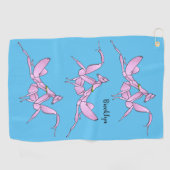 Orchid mantis cartoon illustratie golfhanddoek (Horizontaal)