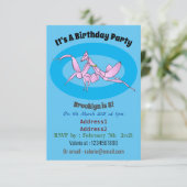 Orchid mantis cartoon illustratie kaart (Staand voorkant)