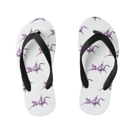 Orchid mantis cartoon illustratie kinder teenslippers (Voetbed)