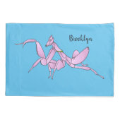 Orchid mantis cartoon illustratie kussensloop (Achterkant)