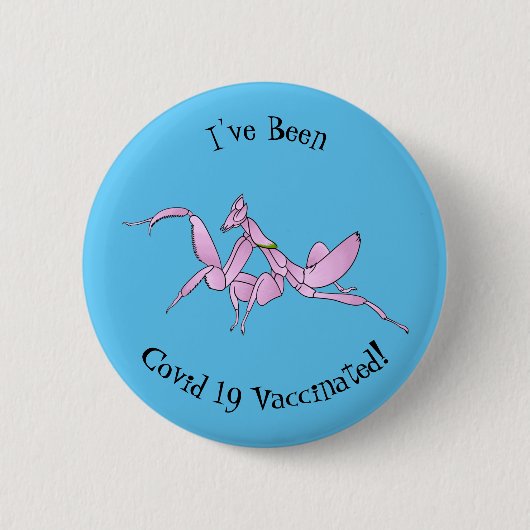 Orchid mantis cartoon illustratie ronde button 5,7 cm (Voorkant)