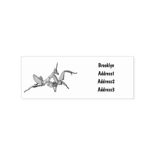 Orchid mantis cartoon illustratie rubberstempel (Afrduk)