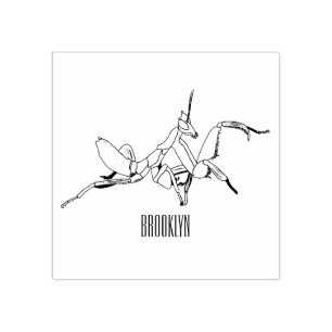 Orchid mantis cartoon illustratie rubberstempel