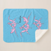 Orchid mantis cartoon illustratie sherpa deken (Voorkant (horizontaal))