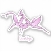 Orchid mantis cartoon illustratie sticker (Voorkant)