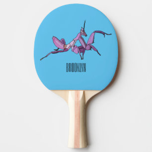 Orchid mantis cartoon illustratie tafeltennisbatje