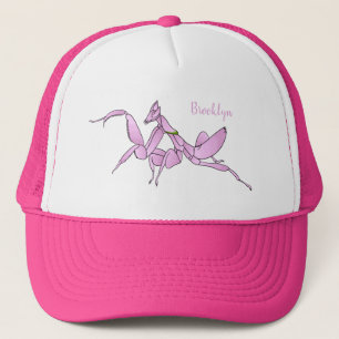Orchid mantis cartoon illustratie trucker pet