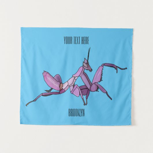 Orchid mantis cartoon illustratie wandkleed (Voorkant (horizontaal))