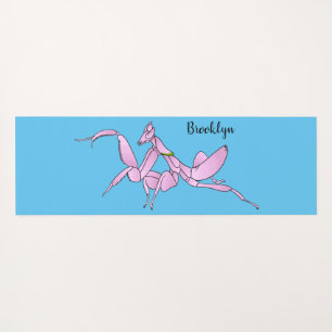 Orchid mantis cartoon illustratie yogamat